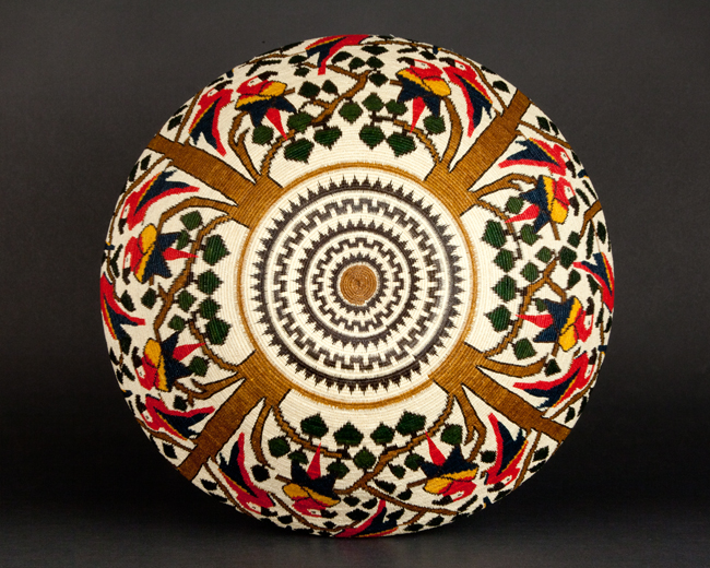 black and white geometric basket