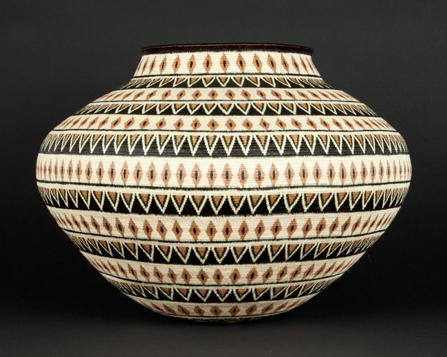 colorful geometric basket